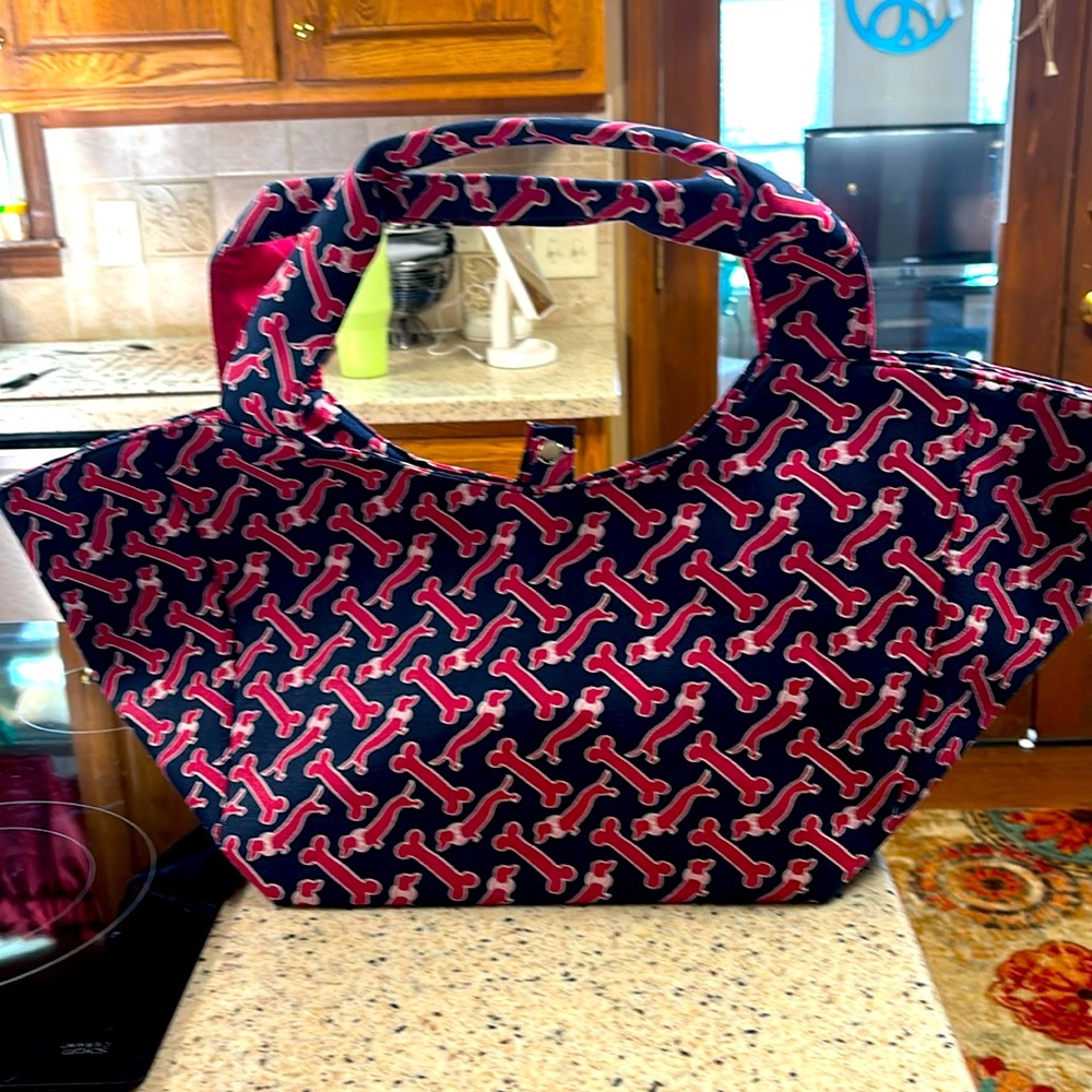 Pink and blue Buckhead Bettie's canvas bag